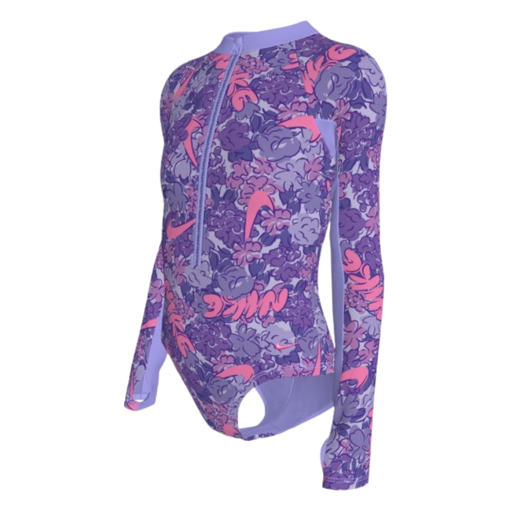 Nike Swim Doodle Floral Girls' Long Sleeve One Piece