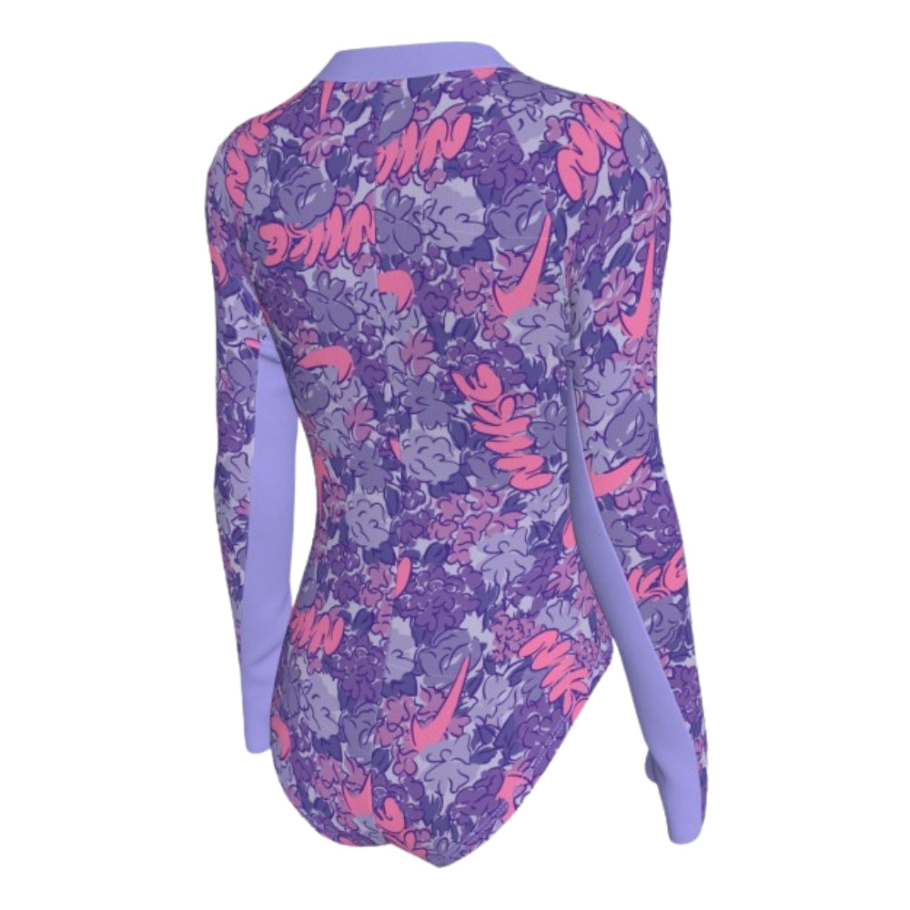 Nike Swim Doodle Floral Girls' Long Sleeve One Piece