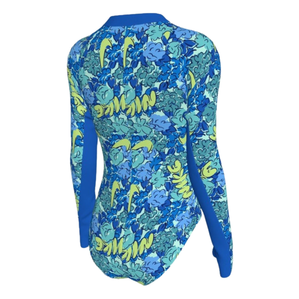 Nike Swim Doodle Floral Girls' Long Sleeve One Piece