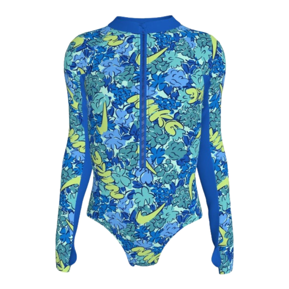 Nike Swim Doodle Floral Girls' Long Sleeve One Piece