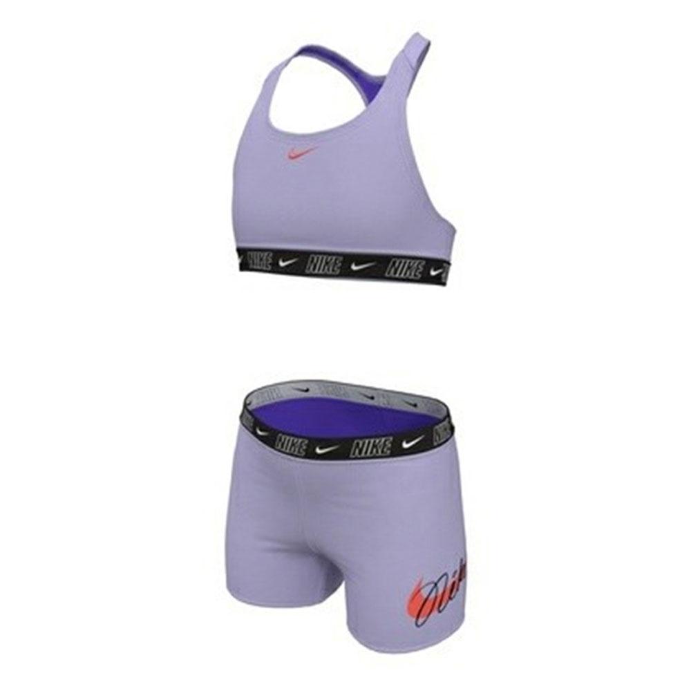 Nike Swim Logo Tape Racerback Girl's Bikini and Shorts Set