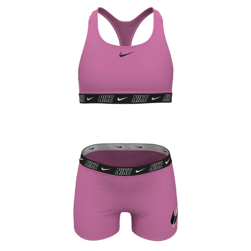 Nike Swim Logo Tape Racerback Girl's Bikini and Shorts Set