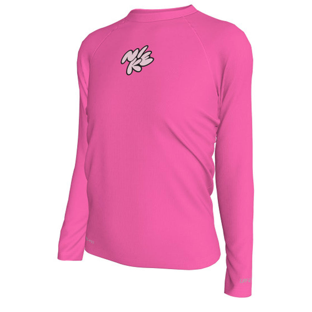 Nike Swim Bubble Script Girl's Dri-FIT Long-Sleeve Hydroguard