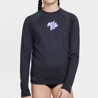 Nike Swim Bubble Script Girl's Dri-FIT Long-Sleeve Hydroguard